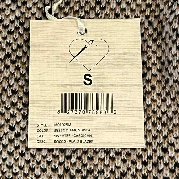 BY DESIGN Rocco Plaid Blazer Cardigan Women's Small - Picture 14 of 16